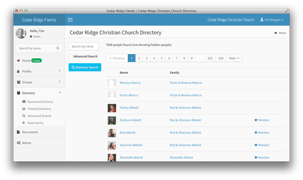 Church.IO Directory Screenshot